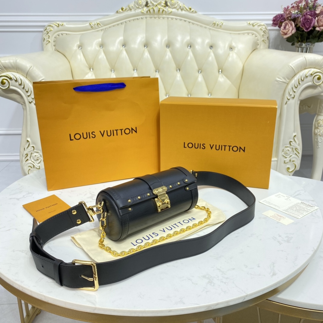 Louis Vuitton PAPILLON TRUNK Handbag Epi Leather M58655 Black